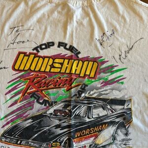 Autographed 90s Del Worsham Racing Single Stitch Tee - White
